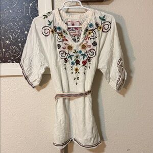 Johnny Was Los Angeles Embroidered Belted Tunic